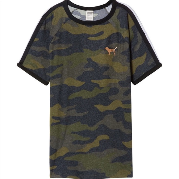 VS PINK Perfect Ringer Crew T-Shirt - Picture 2 of 8